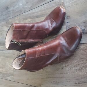 Madewell Womens Ankle Leather Cherry Wood StitcheHigh Heels Shoes Bootie